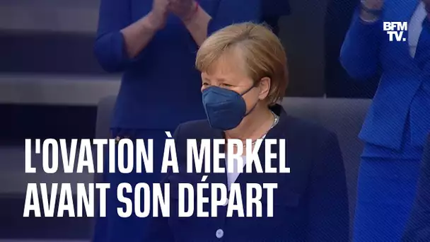 L'ovation du Bundestag allemand à Angela Merkel juste avant l’élection d’Olaf Scholz