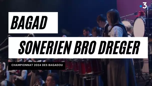 Bagad Sonerien Bro Dreger (Perros-Guirec) au championnat 2024 des Bagadoù au Quartz de Brest