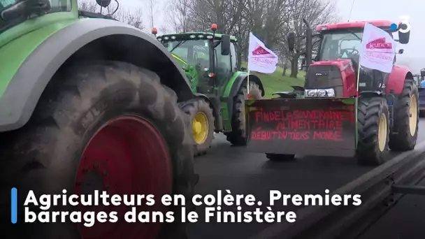 Agriculteurs en colère. Premiers barrages dans le Finistère