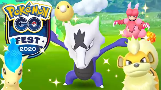 Une PLUIE de SHINY ! - POKEMON GO FEST 2020 - Jour 1 !