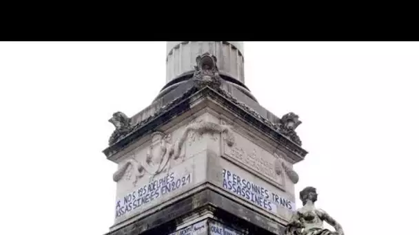 Bordeaux : Les prénoms des victimes de féminicides collés sur le Monument aux Girondins par un colle