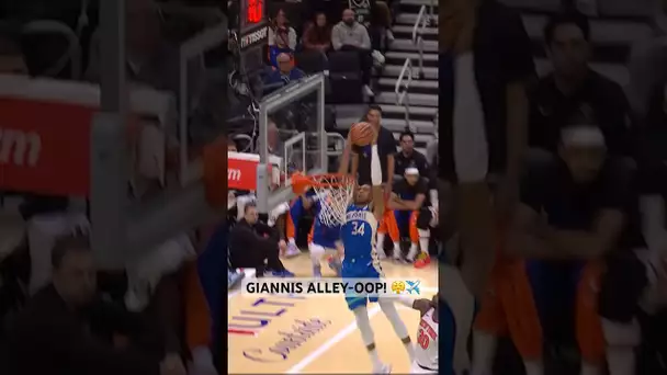 Giannis TOOK FLIGHT for the ALLEY-OOP! 🔥🏆 | #Shorts