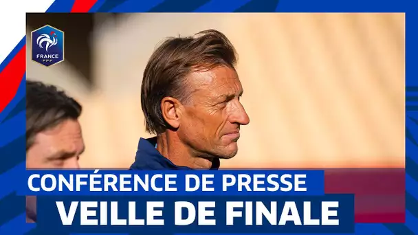 Hervé Renard et Eugénie Le Sommer devant la presse avant Espagne-France I FFF 2024