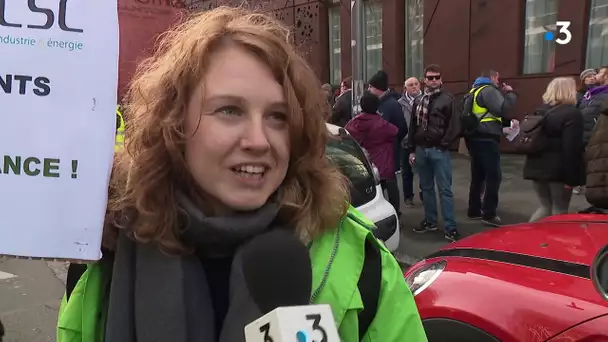 Lille : des travailleurs et syndicalistes belges se joignent à la manifestation