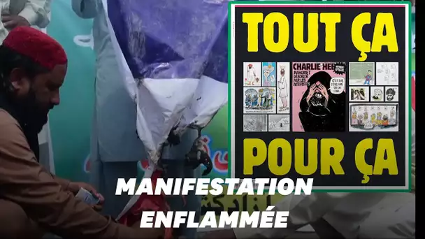 Une de Charlie Hebdo: le drapeau français brûlé au Pakistan