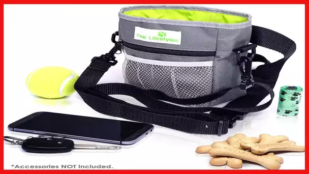 Paw Lifestyles – Dog Treat Training Pouch – Easily Carries Pet Toys, Kibble, Treats – Built-In Poop