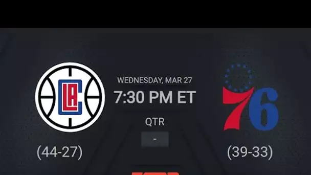 Los Angeles Clippers @ Philadelphia 76ers | NBA on ESPN Live Scoreboard