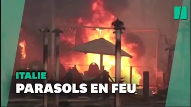 En Sicile, les images impressionnantes d'une plage ravagée par les flammes