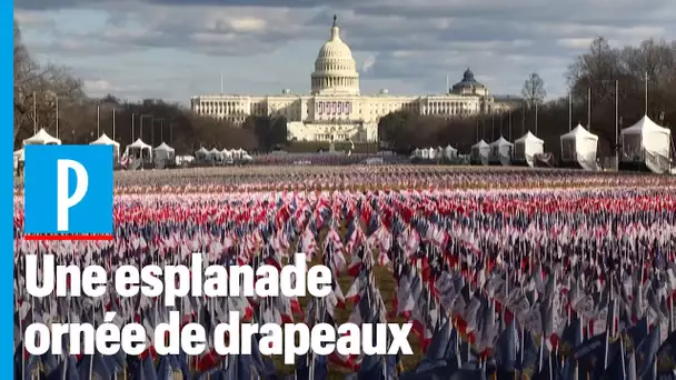 Investiture de Joe Biden : des milliers de drapeaux américains en guise de foule