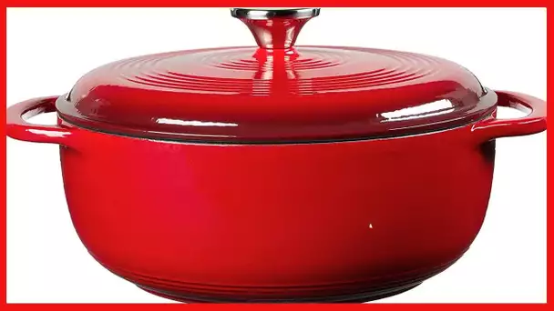 Lodge EC4D43 Enameled Cast Iron Dutch Oven, 4.6-Quart, Island Spice Red