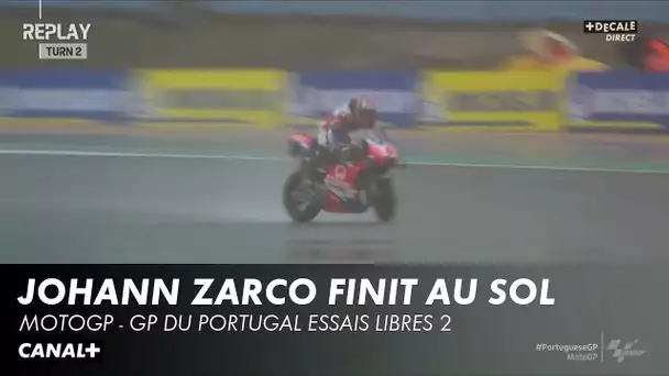Johann Zarco finit au sol - GP du Portugal
