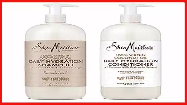 Shea Moisture Moisturizing Shampoo and Conditioner Set Coconut Oil Daily Hydration, Made with Real