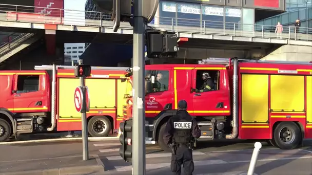 Le parking d&#039;Euralille évacué après un impressionnant incendie de caddies