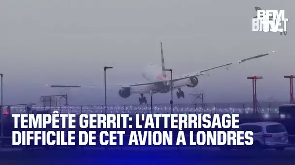 À Londres, la tempête Gerrit fait sévèrement tanguer cet avion lors de son atterrissage