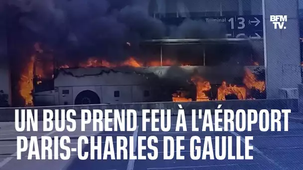 Un bus a pris feu près de l'aéroport Paris-Charles de Gaulle à Roissy dimanche