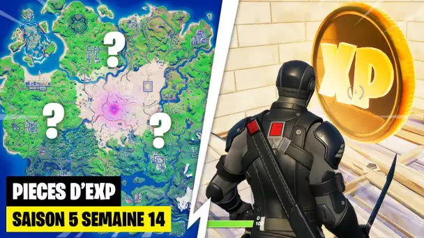 TROUVER LES 10 PIECES D'XP DE LA SEMAINE 14 SUR FORTNITE ! (FORTNITE PIECES XP SAISON 5 SEMAINE 14)