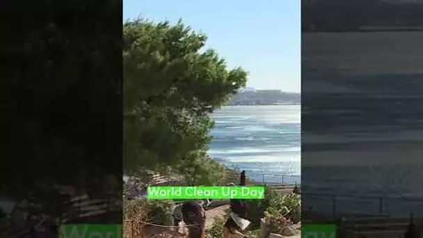 World Clean Up Day à Marseille, ramassage de déchets sur la plage de Corbières