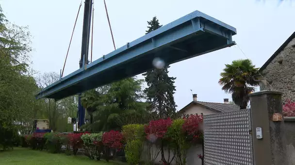 Béarn: opération spectaculaire pour le nouveau pont d'Igon