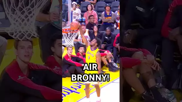 Bronny with the steal & SLAM!