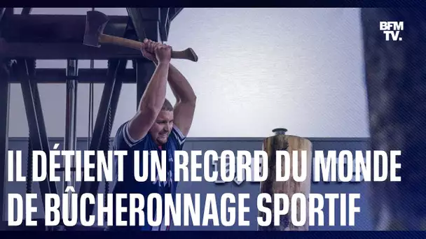 À 23 ans, il bat le record du monde de bûcheronnage sportif