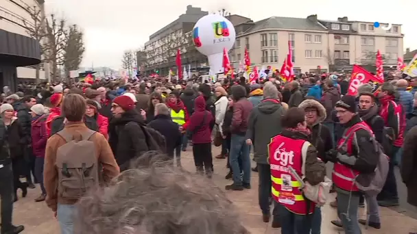Manifestation contre la réforme des retraites à Rouen le 16 01