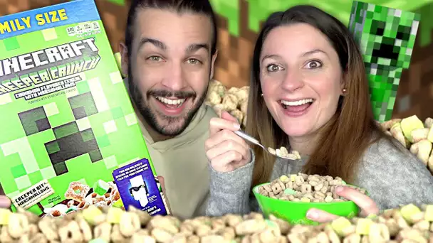 ON TESTE LES CEREALES MINECRAFT CREEPER CRUNCH ! MINECRAFT KELLOGS CEREALS