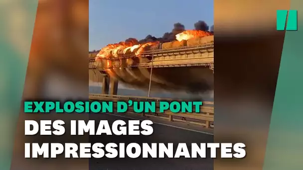 Guerre en Ukraine : le pont de Crimée face à un impressionnant incendie