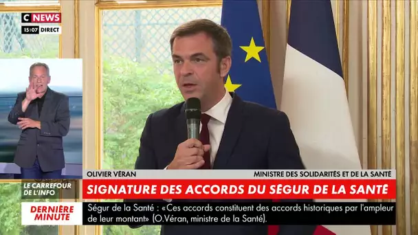 Olivier Véran fait le point sur les accords du Ségur de la Santé