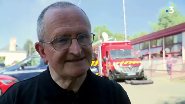 Troisième jour de l'incendie autour de Baugé en Anjou, Maine-et-Loire