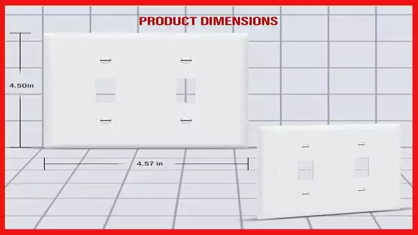 ENERLITES Toggle Light Switch Wall Plate, Gloss Finish, Size 2-Gang, Double Switch Cover