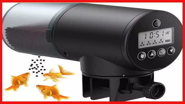NICREW Automatic Fish Feeder, Programmable Electric Fish Food Dispenser for Aquarium Tank, Timer