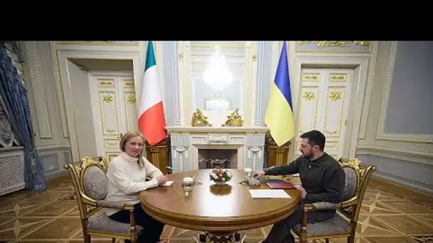 À Kyiv, la Première ministre italienne assure que le soutien de Rome ne "faiblira" pas