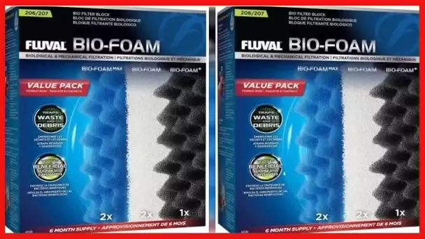 Fluval 206/207 Bio Foam Value Pack, Replacement Aquarium Filter Media