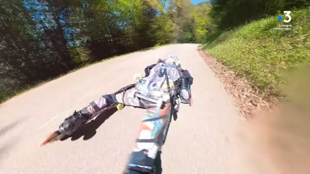 Rollerman, l'homme Ninja qui dévale les routes de montagne !