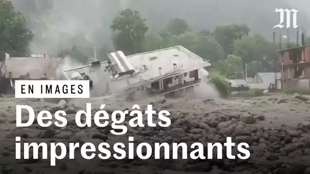 Bâtiments effondrés, torrents de boue : des pluies exceptionnelles ravagent le nord de l’Inde