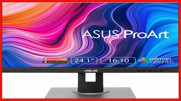 ASUS ProArt Display PA248QV 24.1” WUXGA (1920 x 1200) 16:10 Monitor, 100% sRGB/Rec.709 ΔE  2, IPS,
