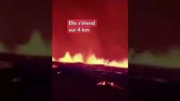Une éruption volcanique spectaculaire de 4 km de long est en cours en Islande.