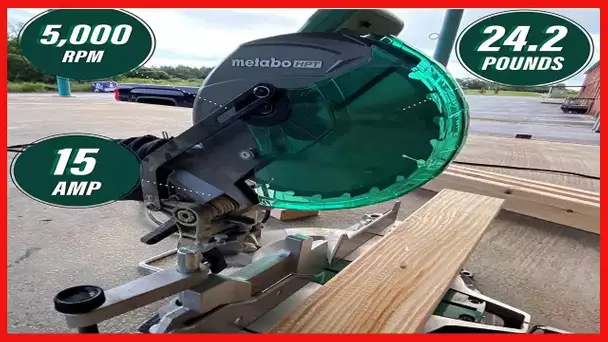 Metabo HPT 10-Inch Miter Saw | Single Bevel | Compound | 15-Amp Motor | C10FCGS