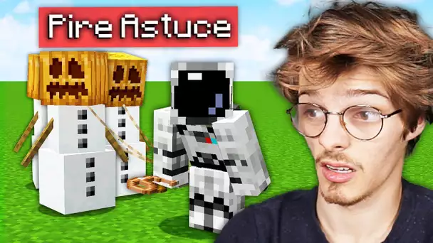 Je TESTE des ASTUCES Minecraft.... étranges... (j'ai appris plein de trucs)