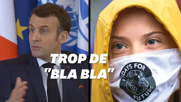 Greta Thunberg propose son résumé du One Planet Summit, Macron lui répond