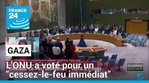 Gaza : un "cessez-le-feu immédiat" voté à l'ONU • FRANCE 24