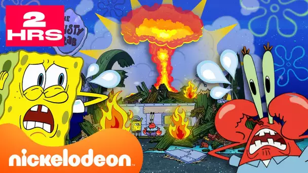 Les plus grosses CATASTROPHES de Bob l'éponge à Bikini Bottom 💥 | Compilation de 2 hrs | Nickelodeon