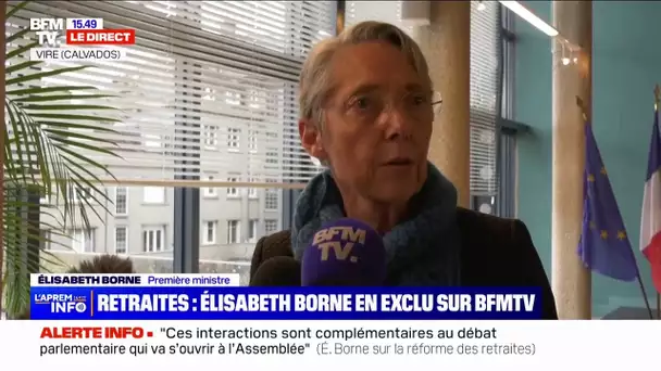 Élisabeth Borne en déplacement dans le Calvados pour défendre la réforme des retraites