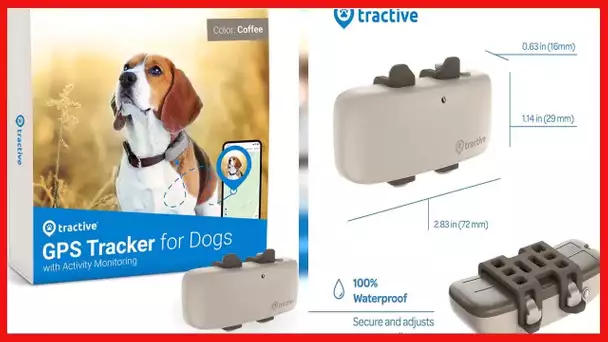 Tractive Waterproof GPS Dog Tracker - Location & Activity, Unlimited Range & Works with Any Collar