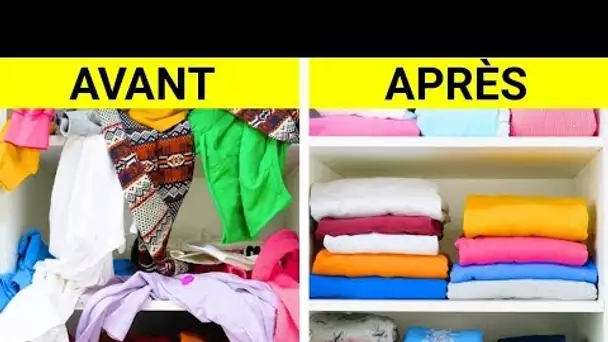 20 ASTUCES DE PLIAGE DE VÊTEMENTS POUR GAGNER DE LA PLACE