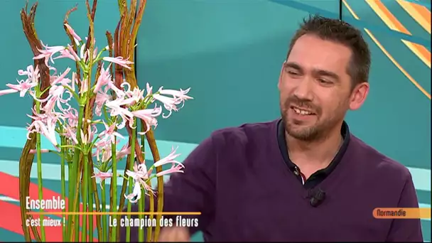 Cédric Deshayes, fleuriste à Bourgtheroulde, vice champion de France d'art floral