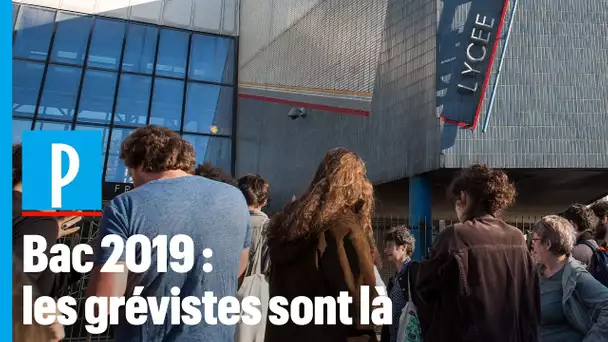 Bac 2019 : des grévistes devant un lycée à Saint-Ouen