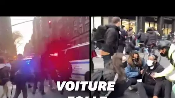 À New York, une voiture percute des manifestants et fait plusieurs blessés