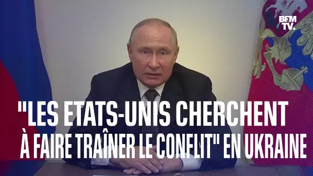 Ukraine: pour Vladimir Poutine, "les États-Unis cherchent à faire traîner le conflit"