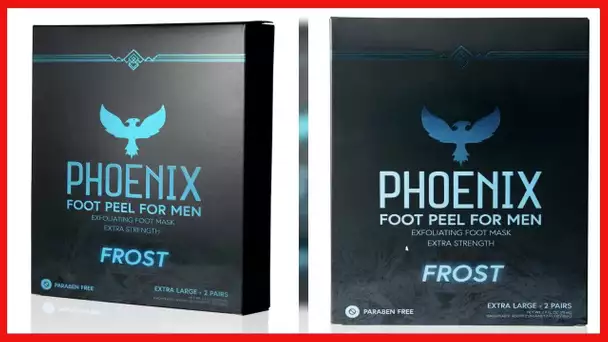 Phoenix Foot Peel for Men - Extra Large - Extra Strength - Menthol - Exfoliating Dry Feet Treatment